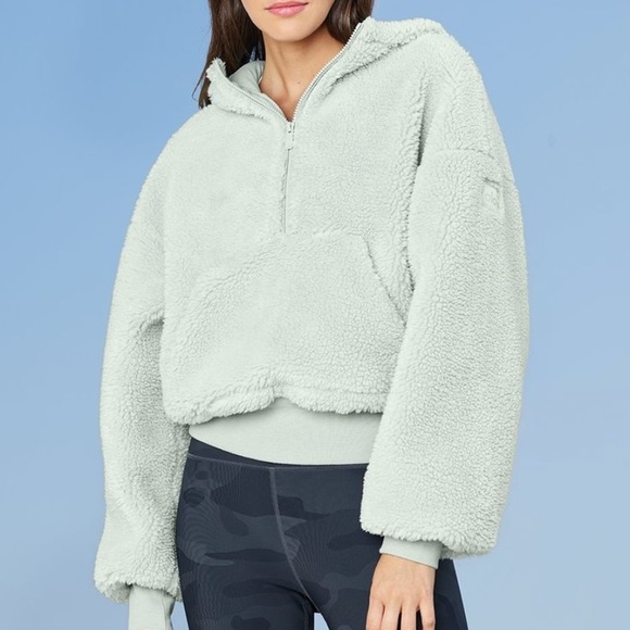 ALO Yoga Tops - Alo Yoga Streetside half zip hooded sherpa NWOT